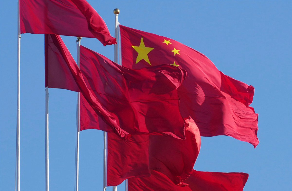 <i>Ichiro Ohara/AP</i><br/>The Biden administration has raised concerns with China over Chinese companies' sale of non-lethal equipment to Russia for use in Ukraine. Chinese flags are pictured here in Beijing