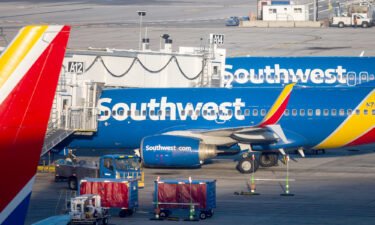 Southwest Airlines planes are pictured here at Baltimore Washington International Airport after Southwest Airlines cancelled another 3