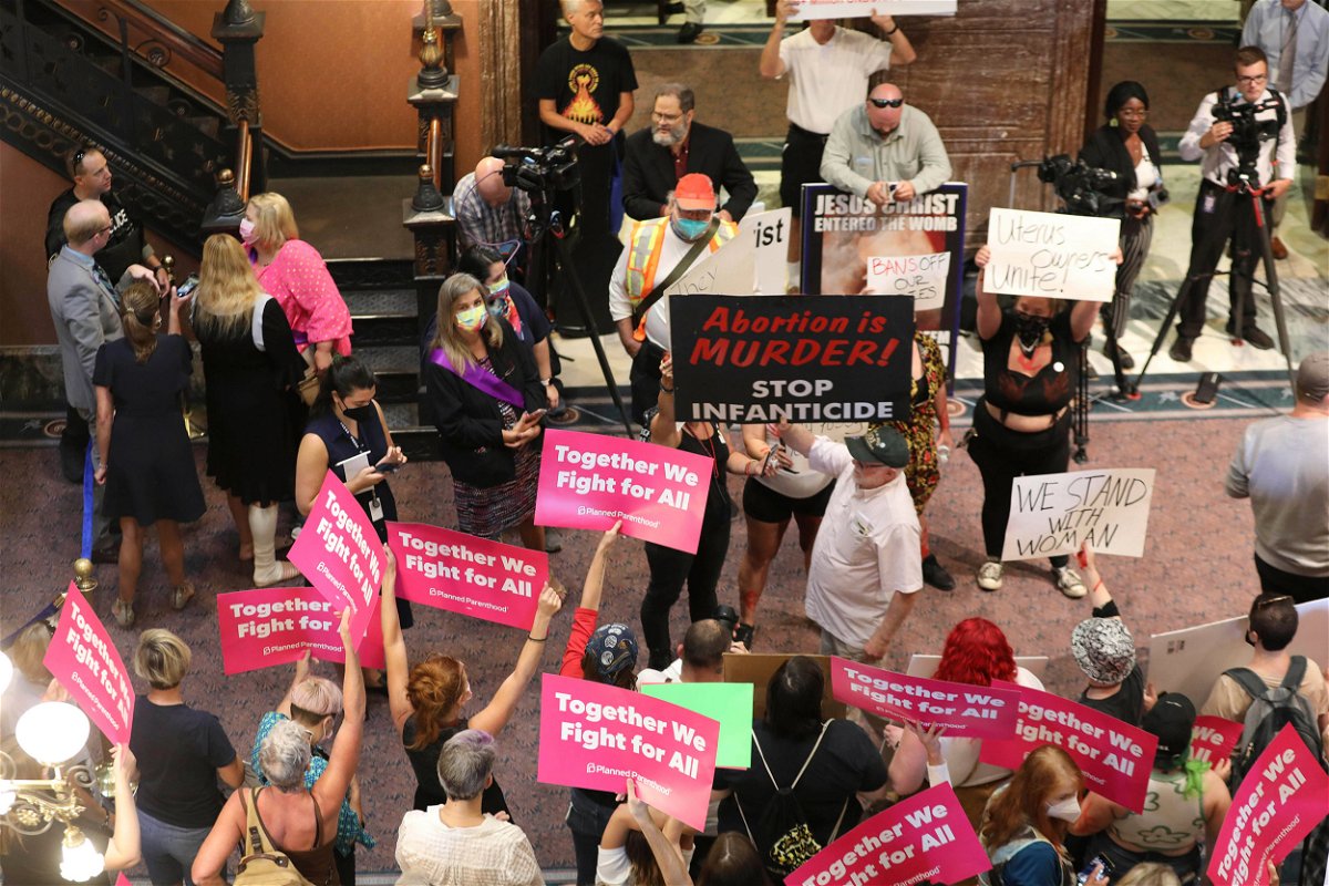 <i>Jeffrey Collins/AP</i><br/>Protesters demonstrate in the lobby of the South Carolina Statehouse on June 28