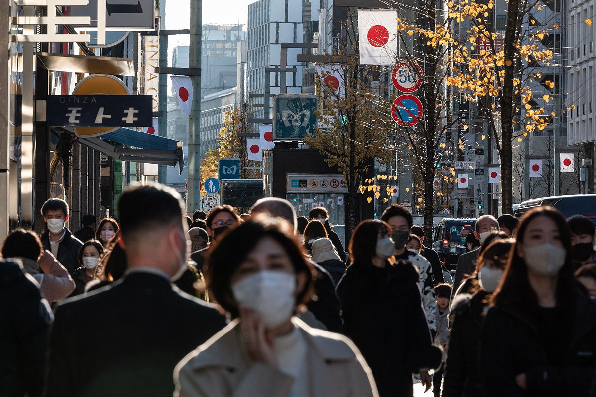 <i>Richard A. Brooks/AFP/Getty Images</i><br/>Pedestrians walk along a street in Tokyo's Ginza district on December 29