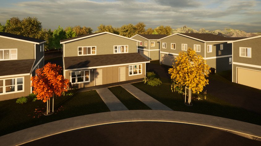 Digital rendering of future Habitat for Humanity homes off SE 27th Street in Bend