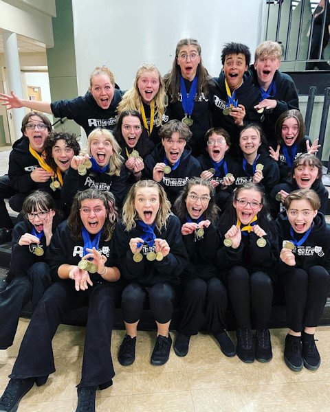 RPA Thespian Troupe #7715 with medals from regional acting competition