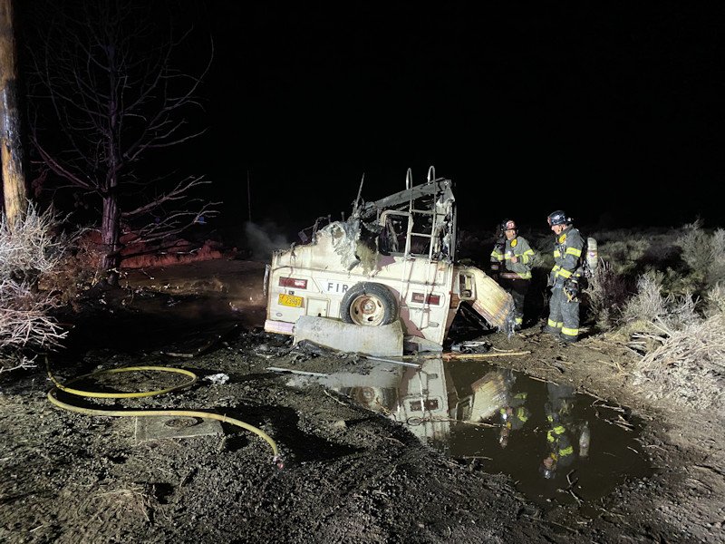 Bend Fire crews quickly put out fire that destroyed motor home on Stevens Rd. early Wednesday; dog perished