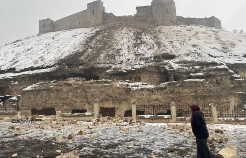 The ruins of Gaziantep Castle on February 6