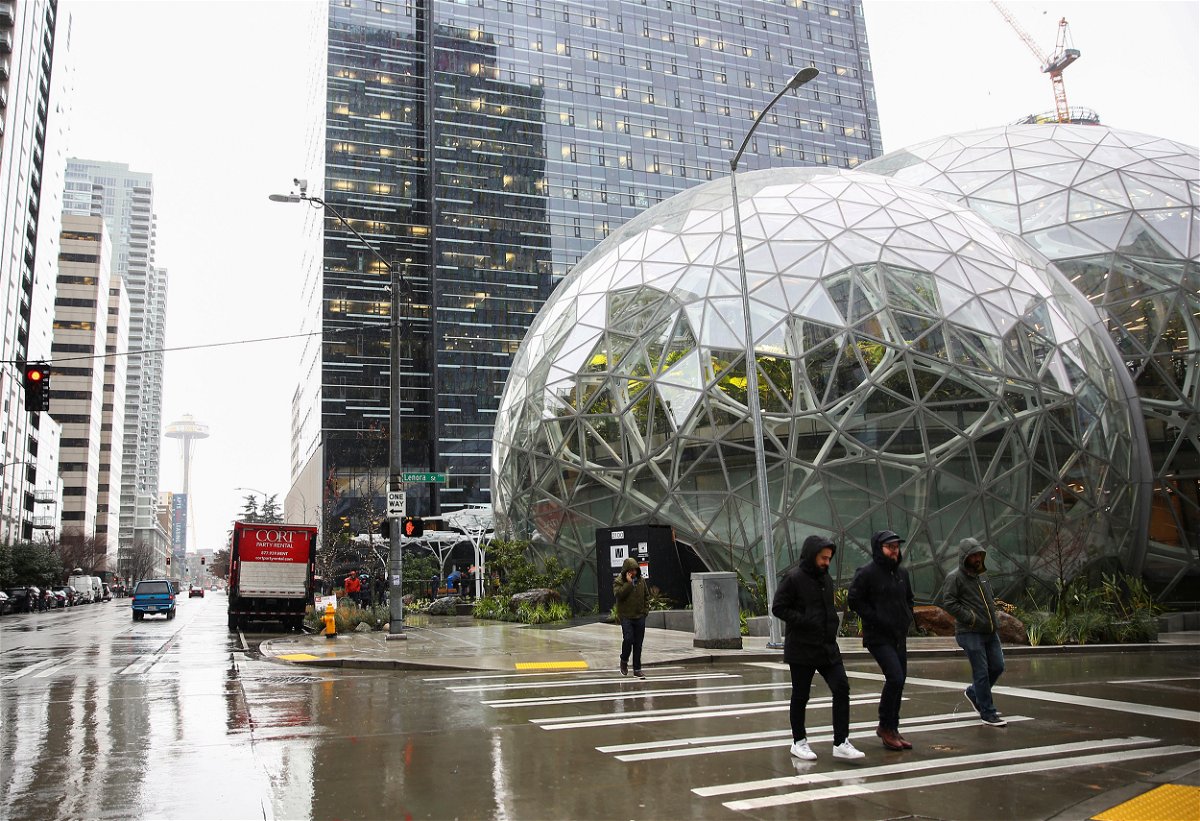 <i>Lindsey Wasson/Reuters/FILE</i><br/>The Amazon Spheres are seen from Lenora Street