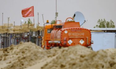 The European Union has sanctioned the subsidiary of Russia's Wagner Group in Sudan for facilitating the exploitation of the country's gold wealth. A Soviet flag flies here over a processing plant in Sudan.