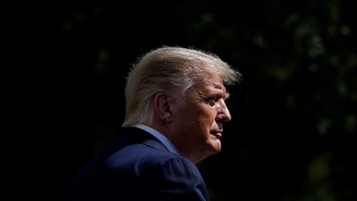 <i>Drew Angerer/Getty Images/File</i><br/>Then-President Donald Trump walks to Marine One on the South Lawn of the White House in September 2020.  Trump's leadership PAC spent more than $16 million on legal services in 2022.