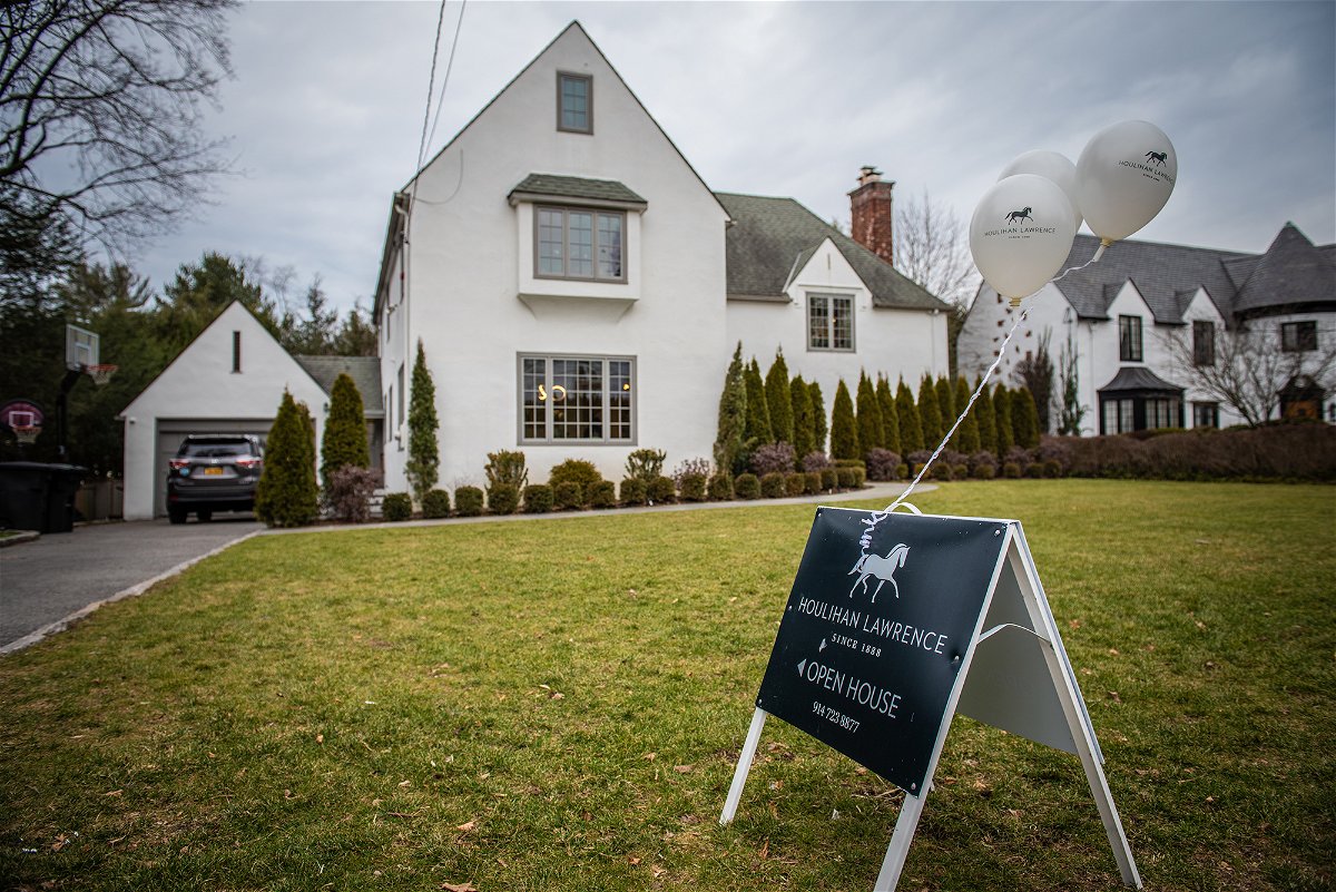 <i>Tiffany Hagler-Geard/Bloomberg/Getty Images</i><br/>US home sales declined in January for the 12th consecutive month. Pictured is a home for sale in Scarsdale