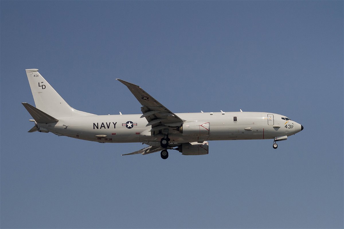 <i>Damon Coulter/SOPA Images/LightRocket/Getty Imges/File</i><br/>A US Navy P-8A Poseidon flew over the waterway that separates China and Taiwan on Monday