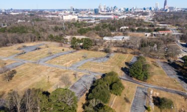 Aerial photography shows Atlanta's Westside area that surrounds the stalled Quarry Yards development in Atlanta's Westside on February 23