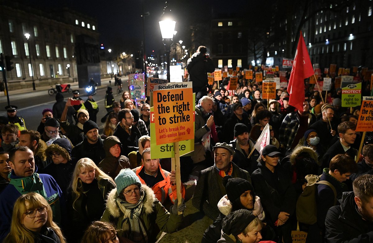 <i>Andy Rain/EPA-EFE/Shutterstock</i><br/>At least half a million workers are striking across Britain
