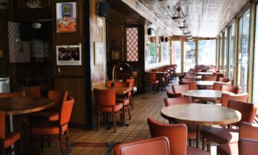 A restaurant stands empty and closed in Brooklyn