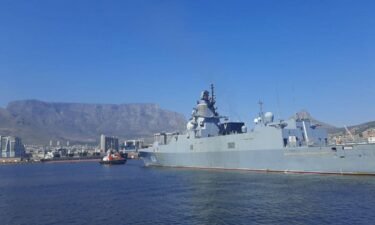 Russian frigate docks in South Africa ahead of joint naval drills with China and Russia.