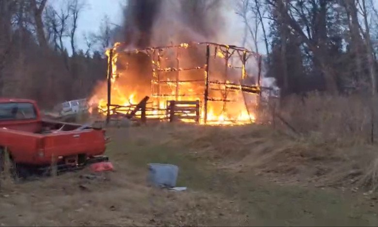 A fire last week destroyed a barn on Scott Lane in Warm Springs