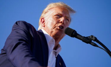 Former President Donald Trump speaks at a campaign rally at Waco Regional Airport on March 25 in Waco