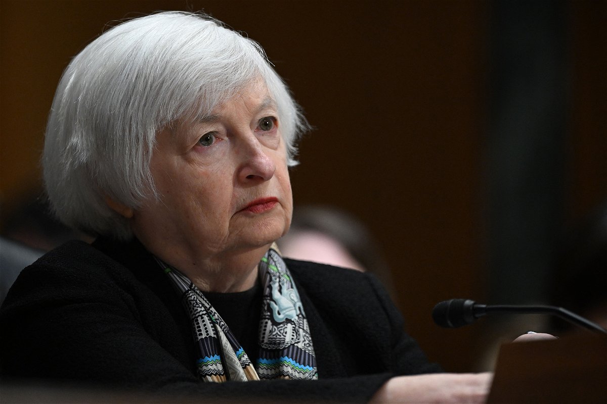<i>Andrew Caballero-Reynolds/AFP/Getty Images</i><br/>US Treasury Secretary Janet Yellen testifies before the Senate Finance Committee on the proposed budget request for 2024