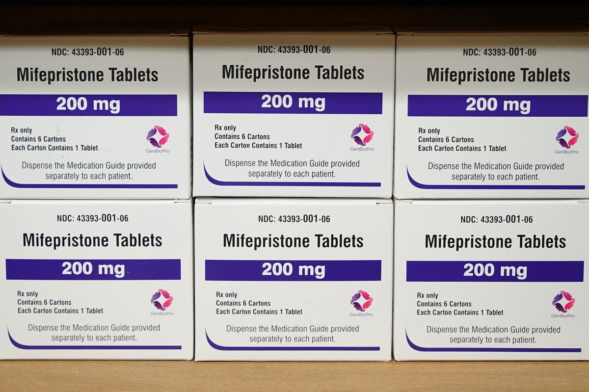 <i>Allen G. Breed/AP</i><br/>Boxes of the drug mifepristone sit on a shelf at the West Alabama Women's Center in Tuscaloosa