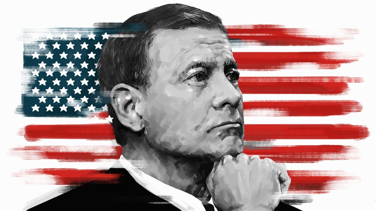 <i>CNN Illustration/Ken Fowler</i><br/>Chief Justice John Roberts takes center stage in the battle over student loan forgiveness.