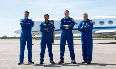 SpaceX Crew-6 astronauts pause for a photo at Kennedy Space Center in Florida on February 21: (from left) Roscosmos cosmonaut Andrey Fedyaev