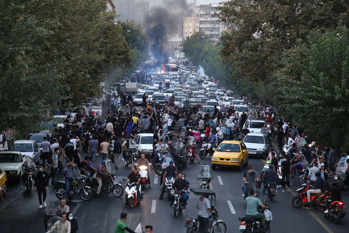 <i>AFP/Getty Images</i><br/>Iranian demonstrators take to the streets of the capital