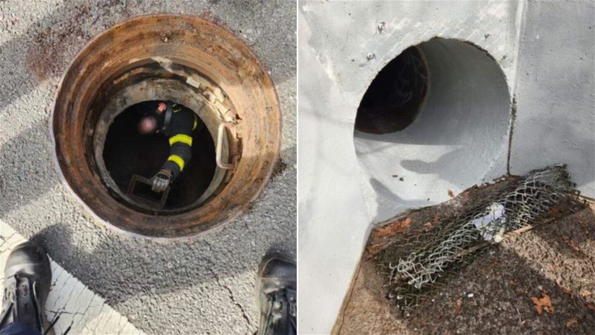 <i>FDNY</i><br/>The New York City Fire Department shared these two images on Twitter showing a manhole and entrance into the sewer system.