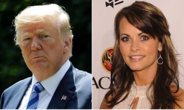 Former President Donald Trump (left) and former Playboy model Karen McDougal are seen here in a split image.