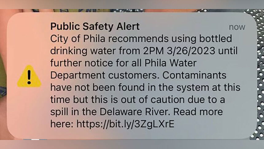 <i>CNN</i><br/>The alert sent to Philadelphia residents.