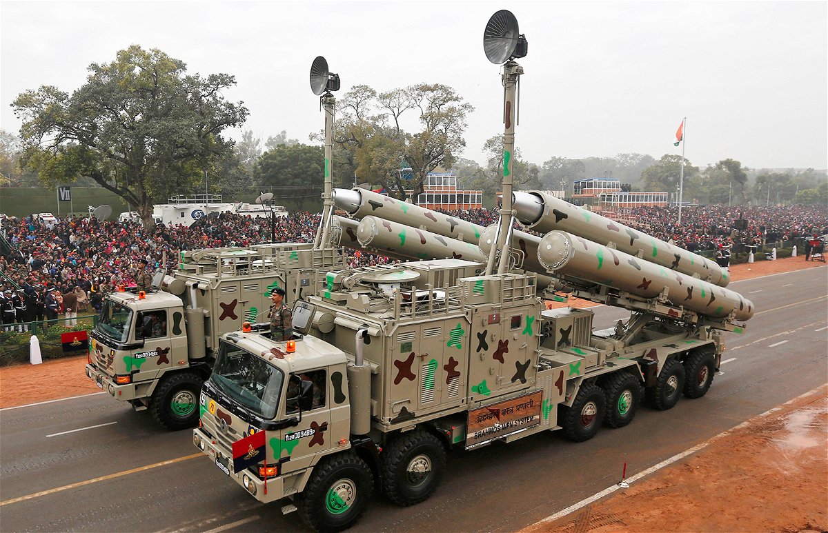 <i>Adnan Abidi/Reuters/File</i><br/>Indian Army's BrahMos weapon systems are displayed during a rehearsal for the Republic Day parade in New Delhi on January 23