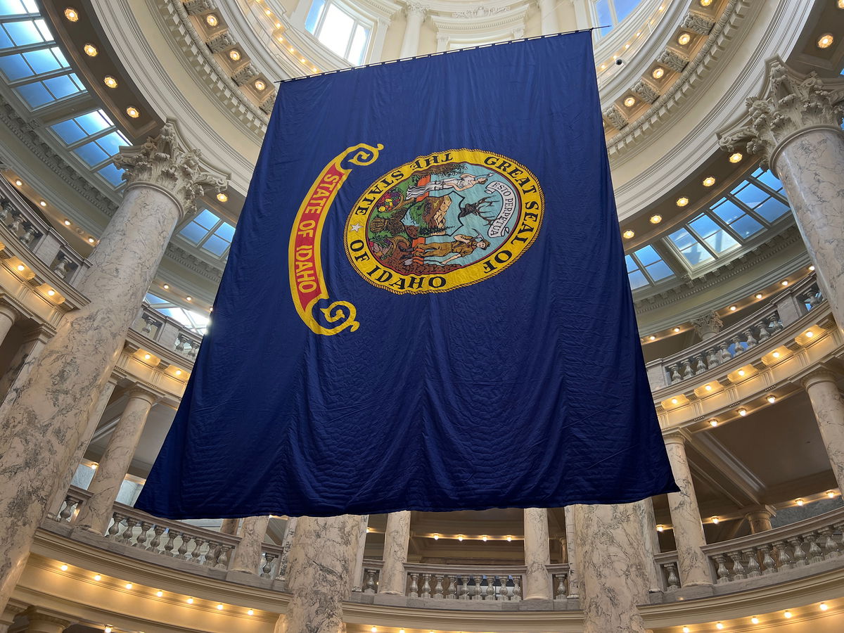 <i>Kyung Lah/CNN</i><br/>The Idaho State Flag is seen here inside the Idaho State Capitol.