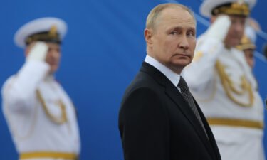 President Vladimir Putin is seen here in Saint Petersburg
