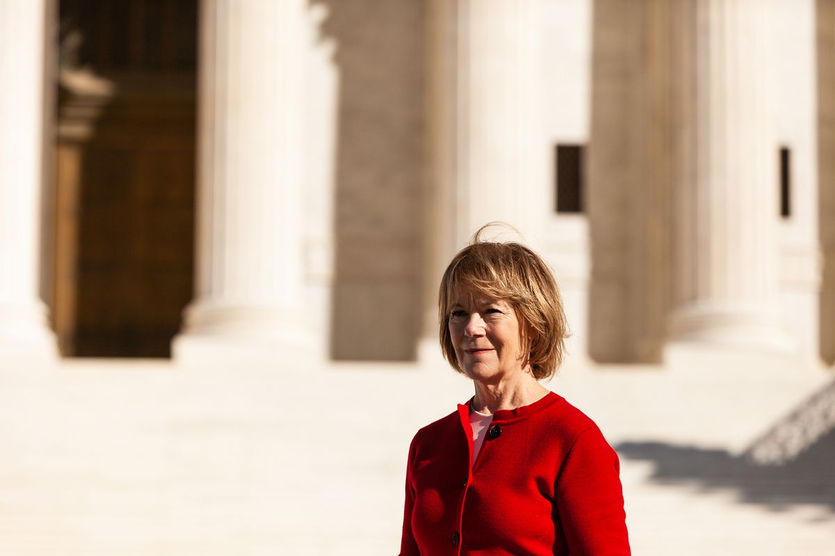 <i>Allison Bailey/NurPhoto/Reuters</i><br/>Democratic Sen. Tina Smith of Minnesota has struggled with mental health and sees the power in 'telling the story'.