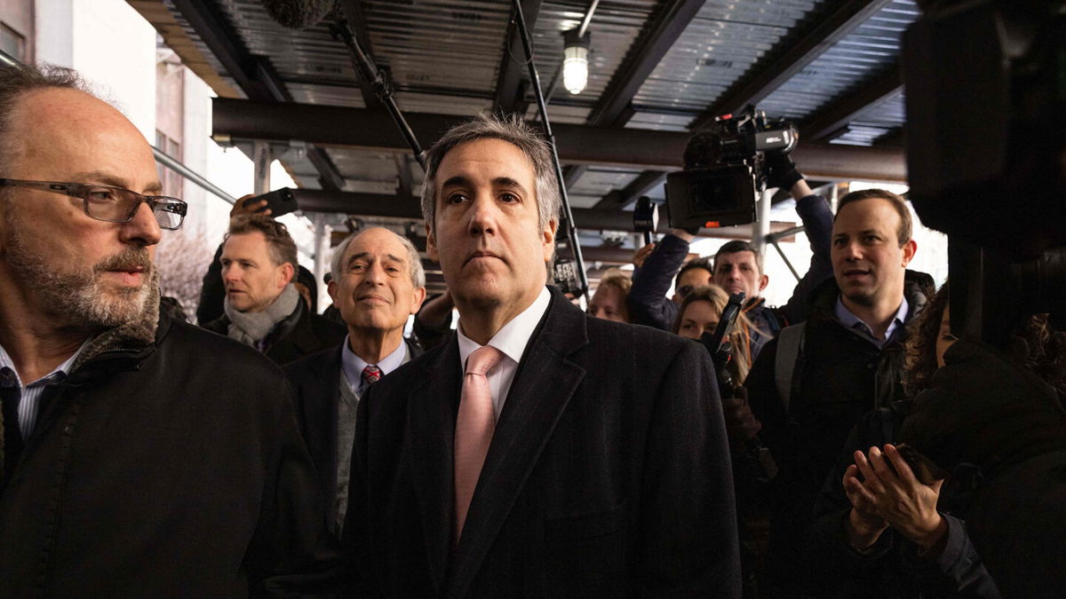 <i>Yuki Iwamura/AFP/Getty Images</i><br/>Former Trump Attorney Michael Cohen arrives at the district attorney's office to complete his testimony before a grand jury on March 15