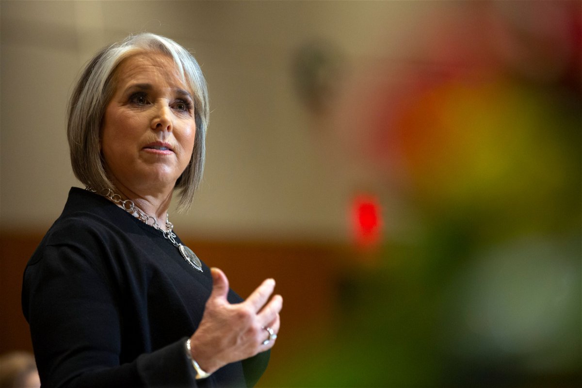 <i>Andres Leighton/AP/FILE</i><br/>New Mexico Democratic Gov. Michelle Lujan Grisham signed a bill into law on March 17 that prohibits sentencing juvenile offenders to life in prison without eligibility for parole.