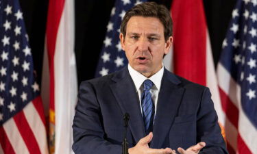 Florida Gov. Ron DeSantis speaks at Christopher Columbus High School on March 27 in Miami.