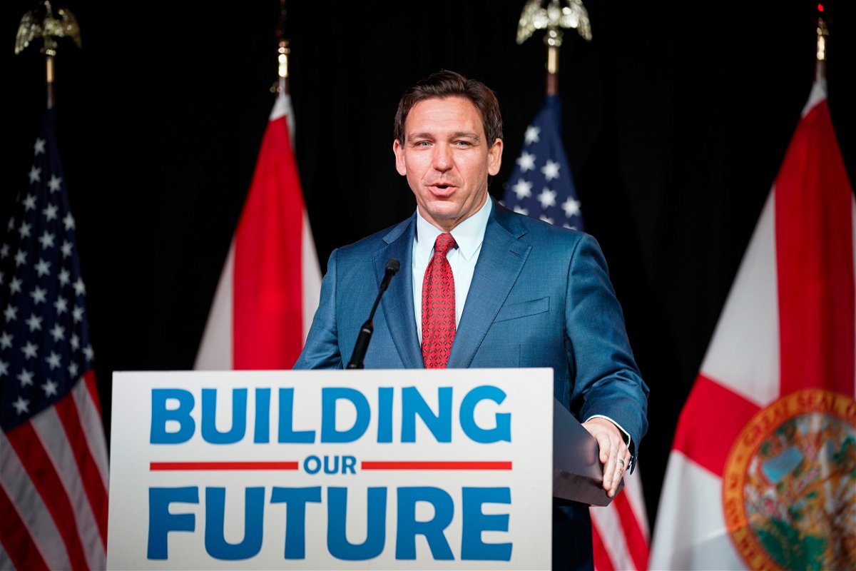 <i>Jonah Hinebaugh/Naples Daily News/USA Today Network</i><br/>Florida Gov. Ron DeSantis is seen here at a news conference to sign the 