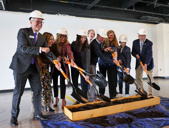 Tim Clevenger, SVP/Chief Marketing Officer, OnPoint Community Credit Union (far left) and JA leaders at the groundbreaking of JA's new facility in Hillsboro