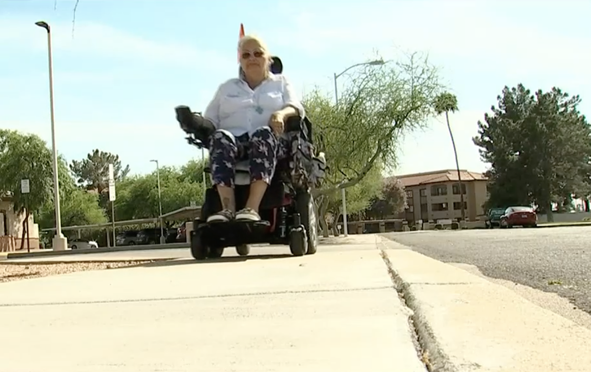 <i>KTVK/KPHO</i><br/>Candice Morrison says she was chased by a coyote in Mesa while riding her scooter home to a senior living facility. She is convinced the coyote would have attacked her if a bystander had not stepped in.