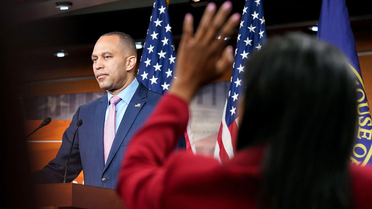 <i>Mariam Zuhaib/AP</i><br/>Hakeem Jeffries' office maintained his record in public service was one of 