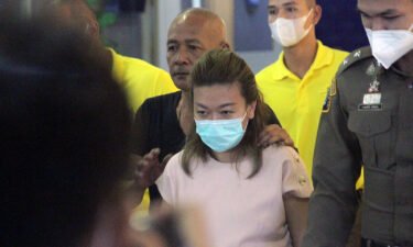 The woman accused of killing at least 12 people with cyanide appeared in Bangkok's criminal court after her arrest Tuesday.