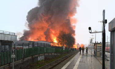 The fire sent a large cloud of smoke over the city.