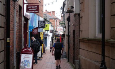 One of Wrexham city center's shopping areas