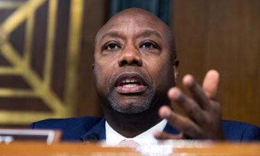 Ranking member Sen. Tim Scott (R-S.C.) speaks during the Senate Banking