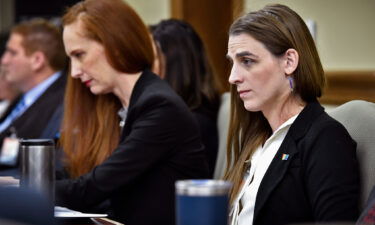 Zooey Zephyr (right) attends a legislative training session at the state Capitol in Helena