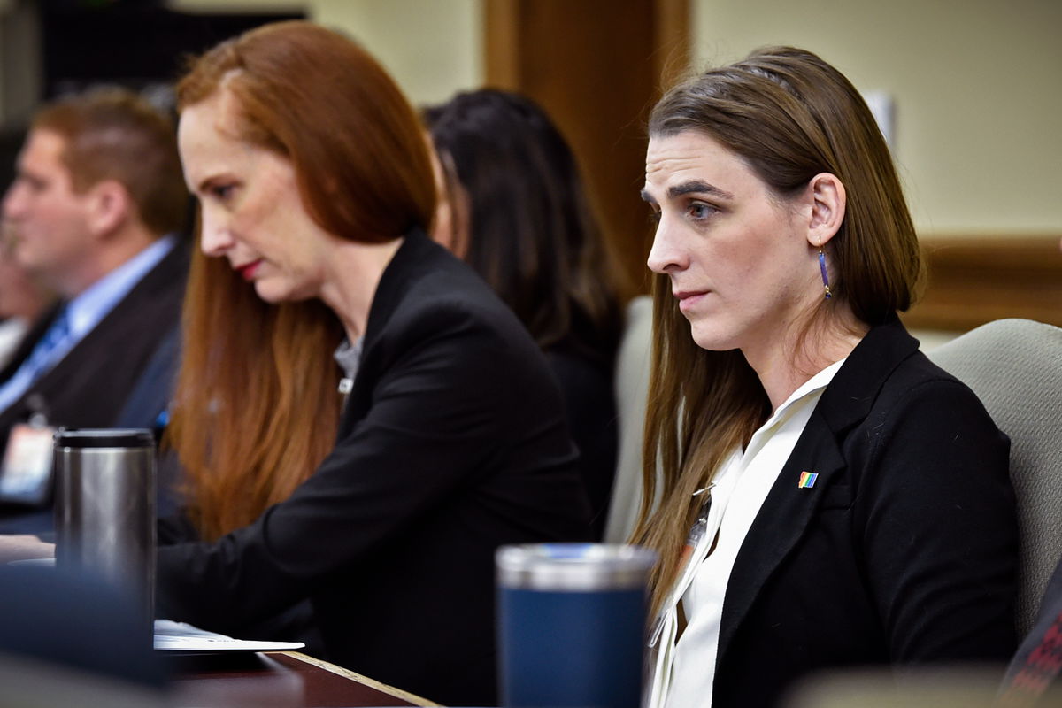 <i>Thom Bridge/Independent Record/AP</i><br/>Zooey Zephyr (right) attends a legislative training session at the state Capitol in Helena