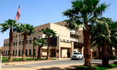 The US embassy in the Sudanese capital of Khartoum is pictured. President Joe Biden on April 22 said that US government personnel had been evacuated from Sudan.