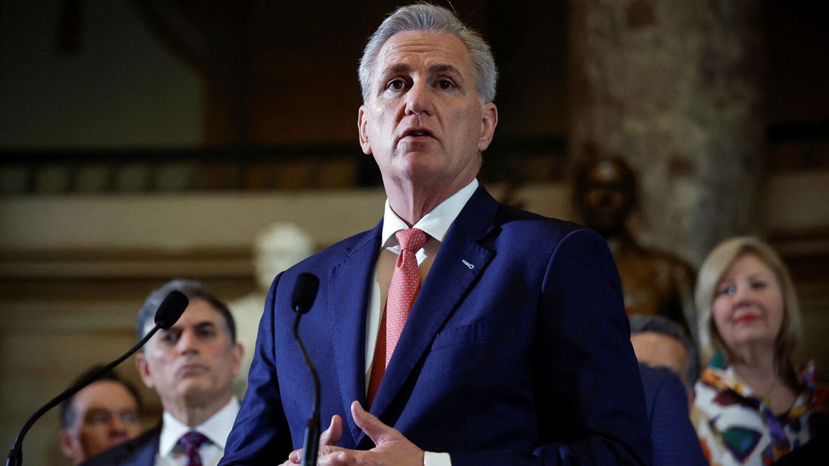 <i>Evelyn Hockstein/Reuters/File</i><br/>House Speaker Kevin McCarthy wants to release bill text Wednesday detailing his party's plan to raise the national debt limit for one year and is pushing for a floor vote next week.