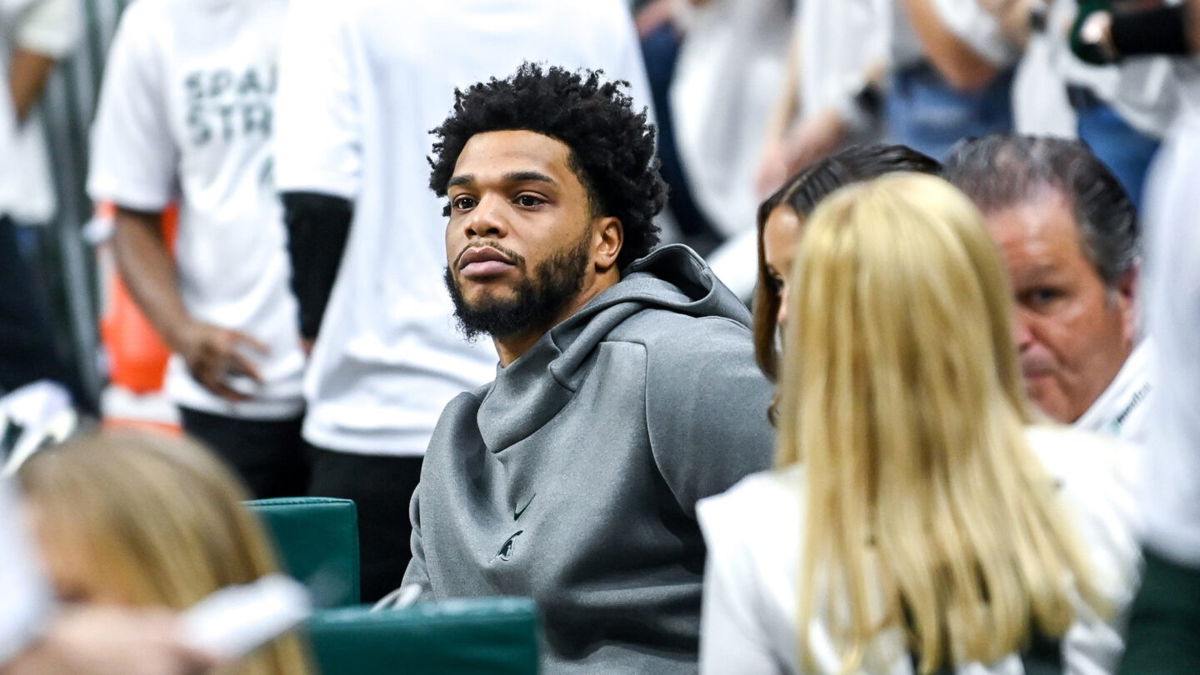 <i>Nick King/Lansing State Journal/USA Today</i><br/>Miles Bridges watches a game at his alma mater