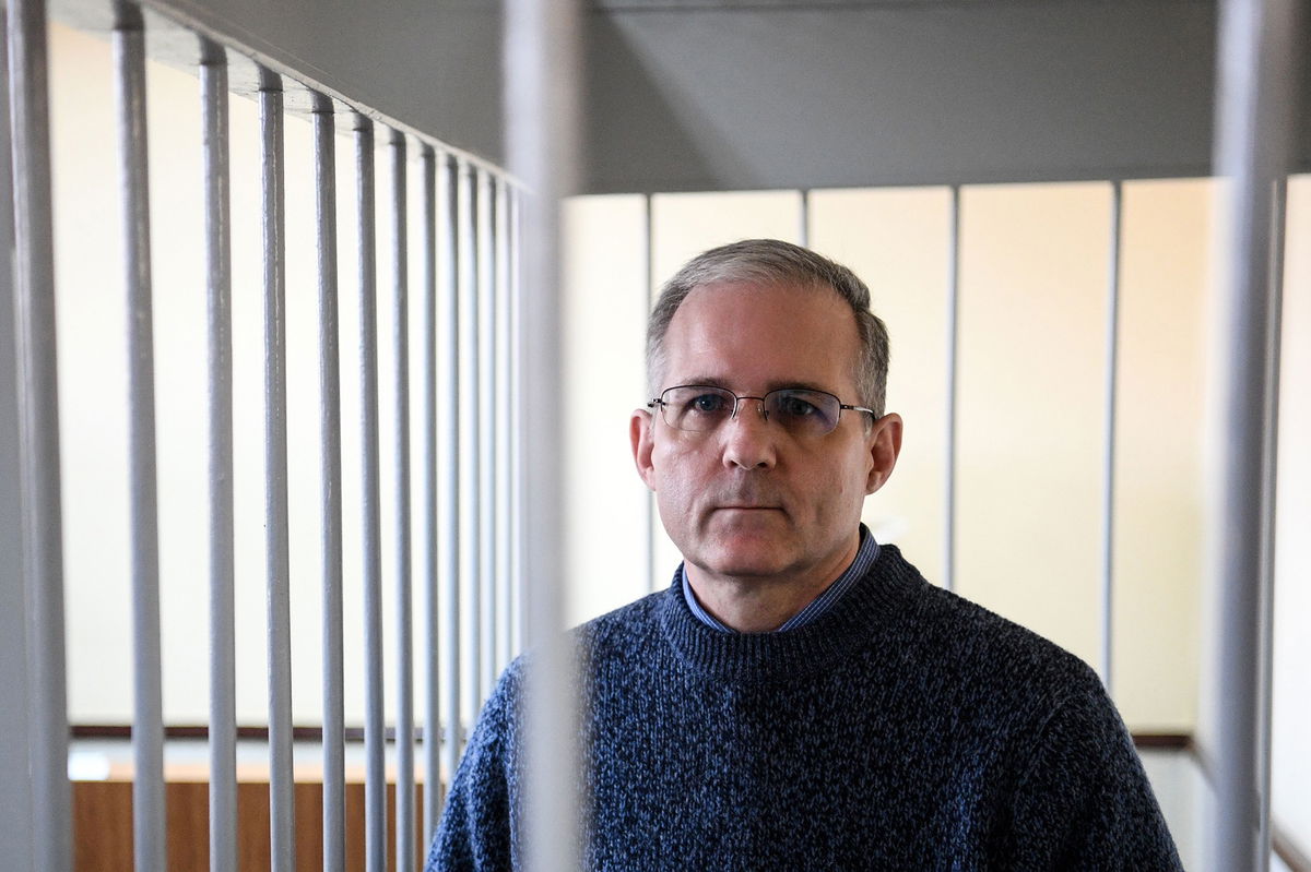 <i>Kirill Kudryavtsev/AFP/Getty Images</i><br/>Paul Whelan stands inside a defendants' cage during a hearing at a court in Moscow on August 23