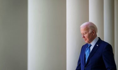 President Joe Biden arrives for an event in the Rose Garden of the White House on April 21