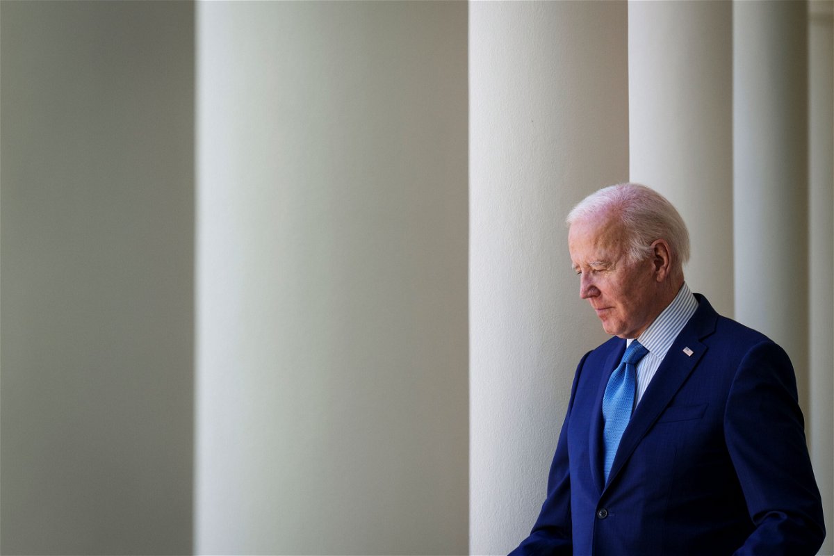 <i>Drew Angerer/Getty Images/FILE</i><br/>President Joe Biden arrives for an event in the Rose Garden of the White House on April 21